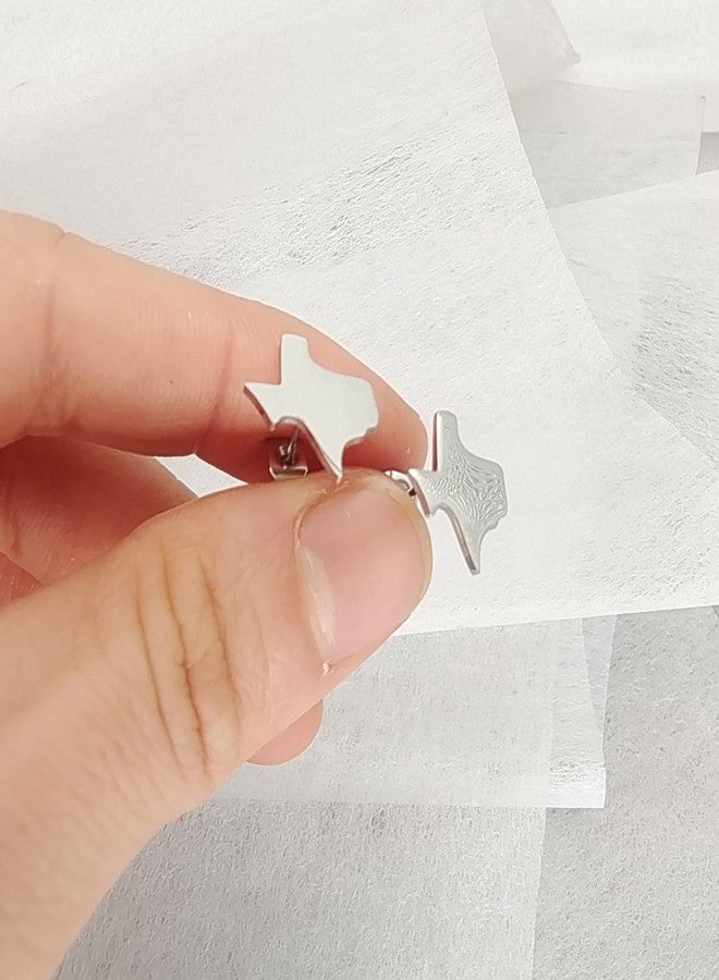 Modpide Stainless Steel Tiny Texas State Map Stud Earrings for Women (silver) - Image 3